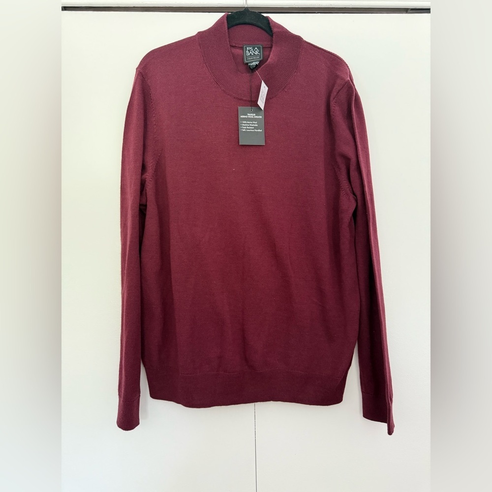 Jos. A. Bank Red Crewneck‎ Sweater Classic Knit